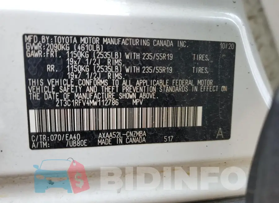 2T3C1RFV4MW112786 Photo# 14
