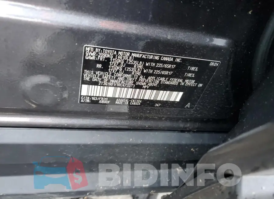 2T3G1RFV1RC473273 Photo# 12