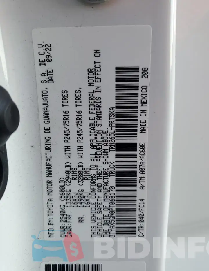 3TYAX5GN8PT068170 Photo# 12