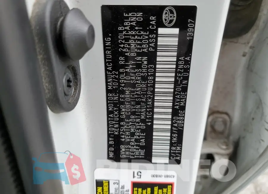 4T1C11AK2PU108103 Photo# 12
