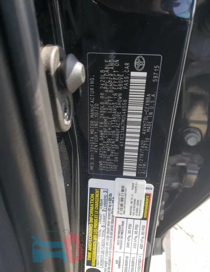 4T1C31AK7MU546556 Photo# 12