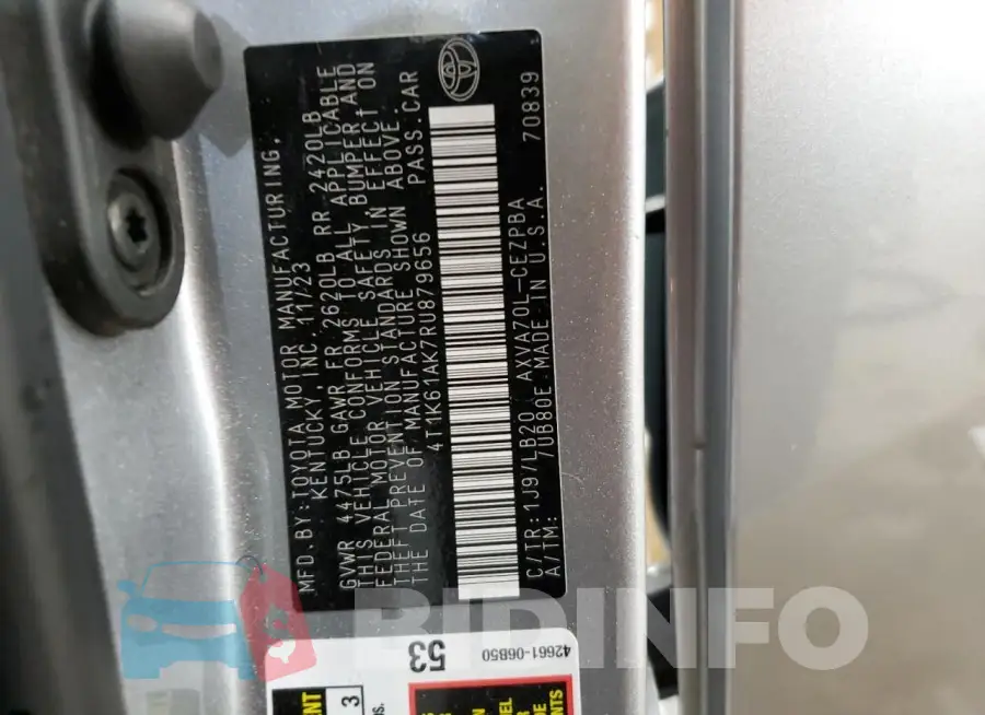 4T1K61AK7RU879656 Photo# 12