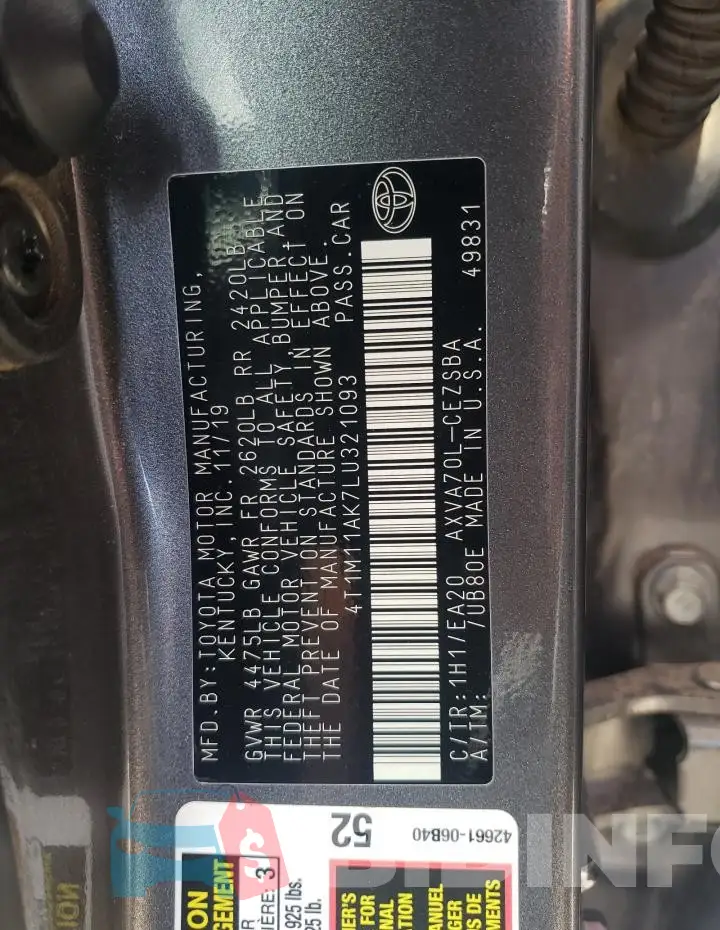 4T1M11AK7LU321093 Photo# 12
