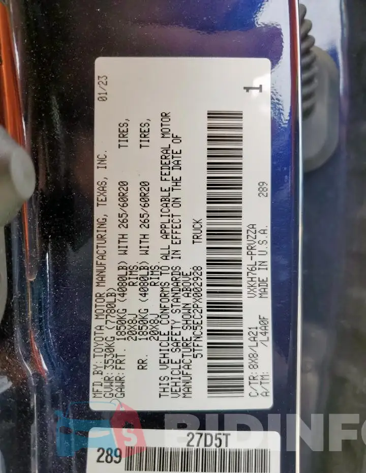 5TFNC5EC2PX002928 Photo# 12