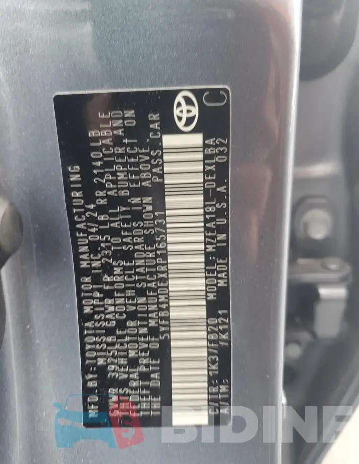5YFB4MDEXRP165731 Photo# 12