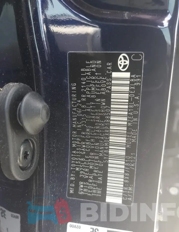 5YFB4MDEXRP188507 Photo# 12