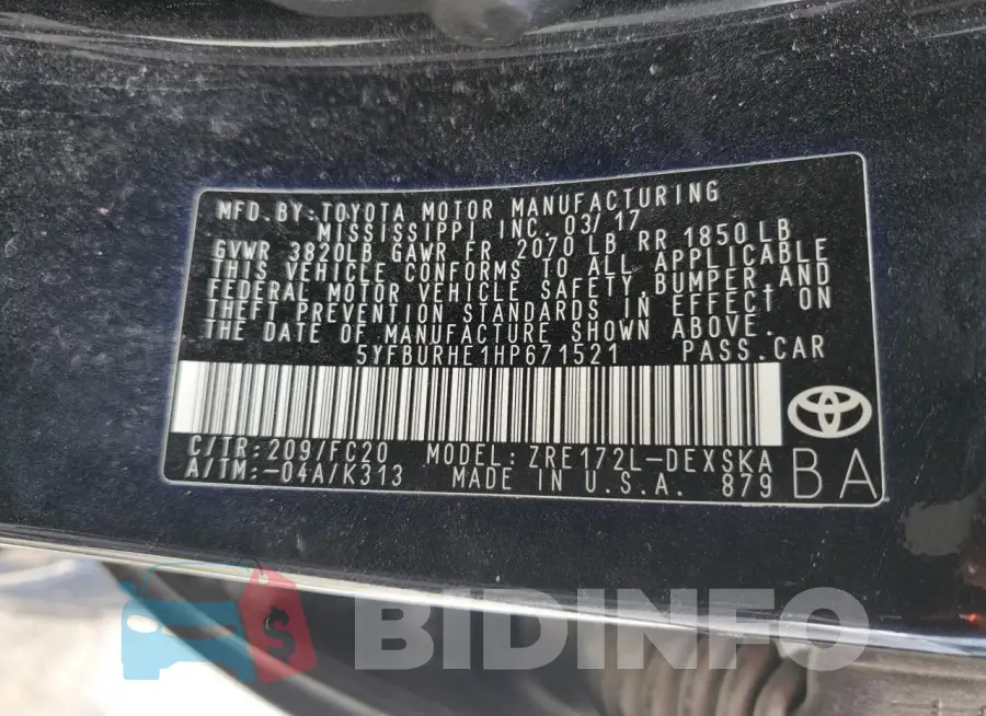 5YFBURHE1HP671521 Photo# 12