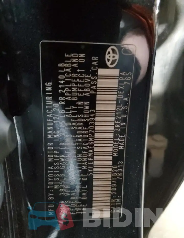 5YFEPMAE6MP203943 Photo# 13