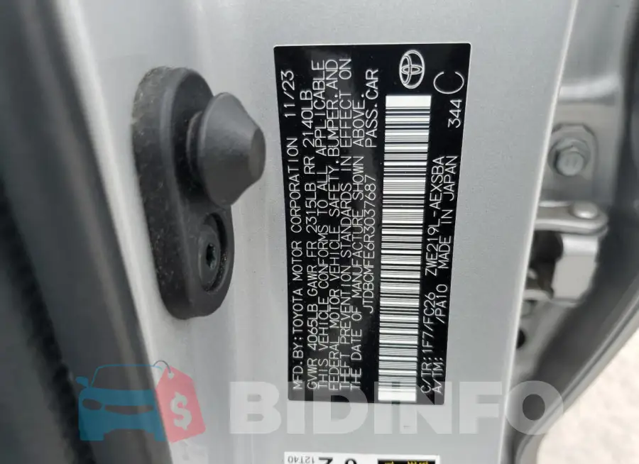 JTDBCMFE6R3037687 Photo# 13