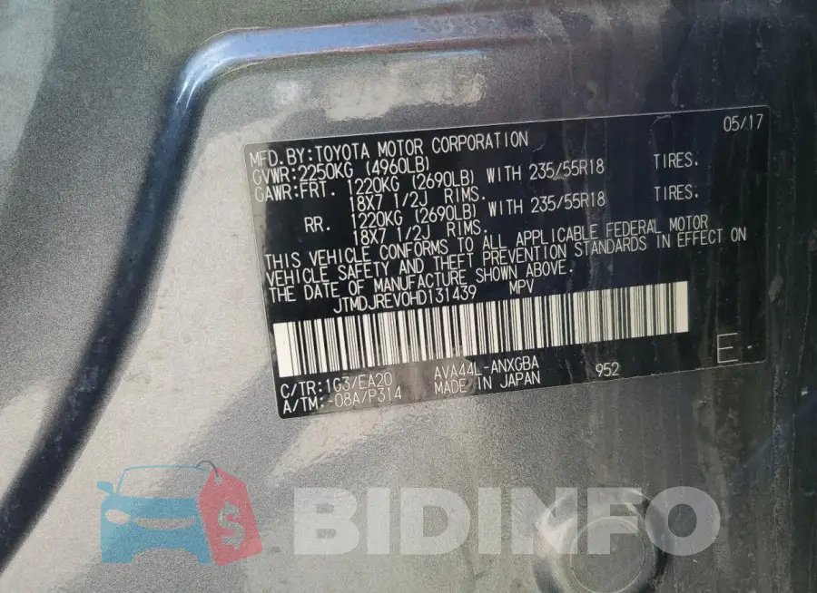 JTMDJREV0HD131439 Photo# 14
