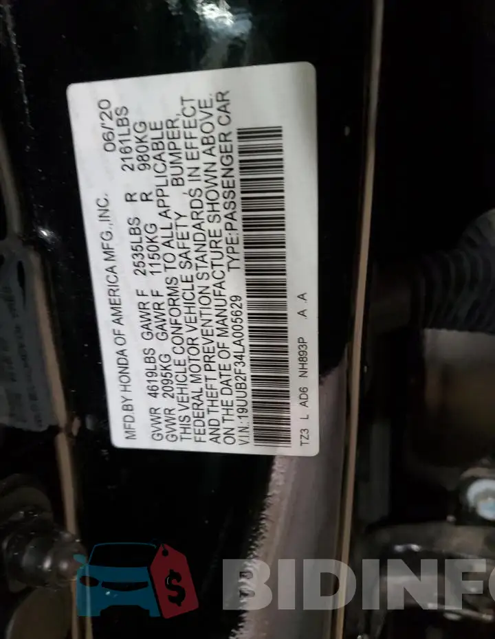 19UUB2F34LA005629 Photo# 12