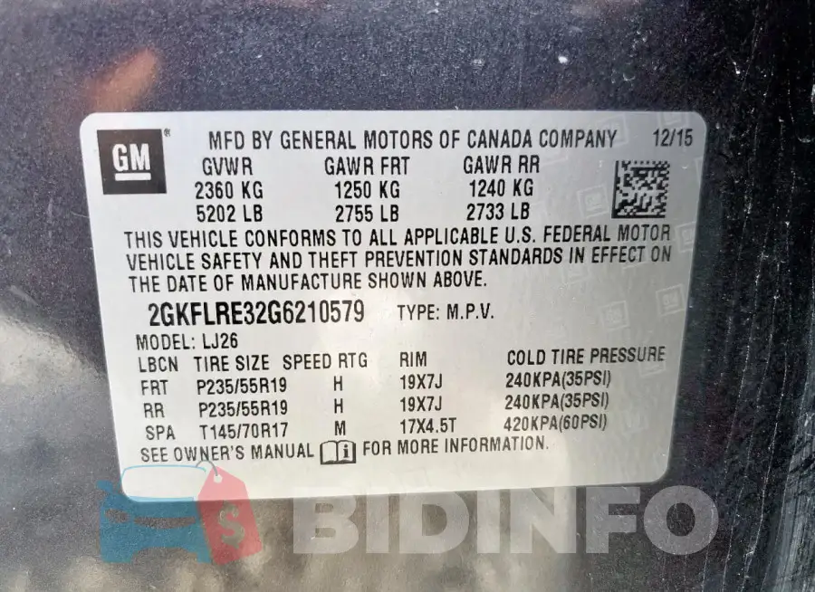 2GKFLRE32G6210579 Photo# 14
