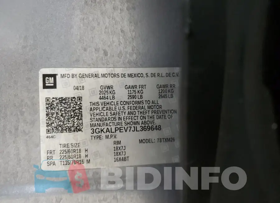 3GKALPEV7JL369648 Photo# 13