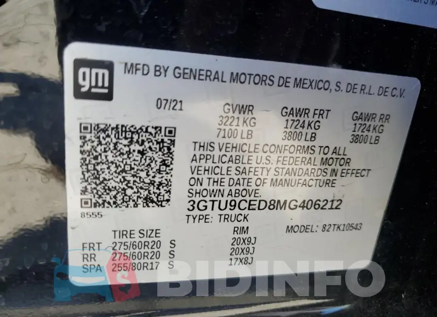 3GTU9CED8MG406212 Photo# 13