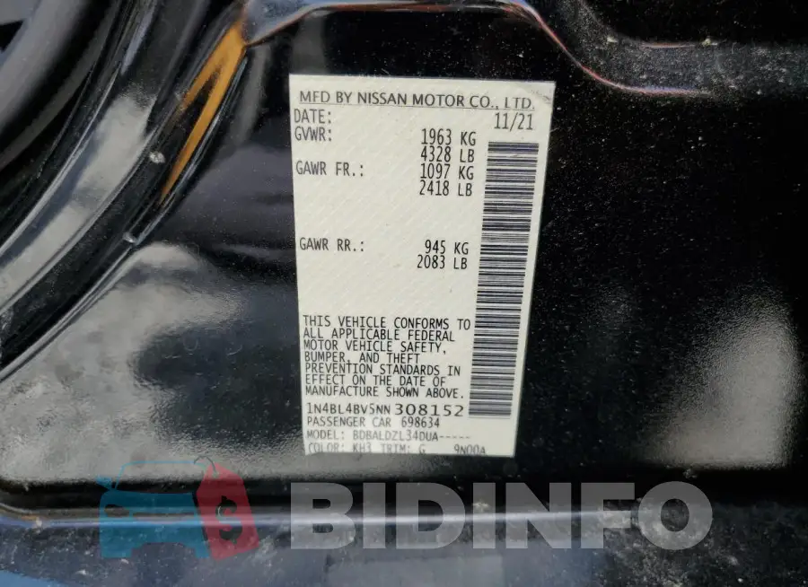 1N4BL4BV5NN308152 Photo# 13