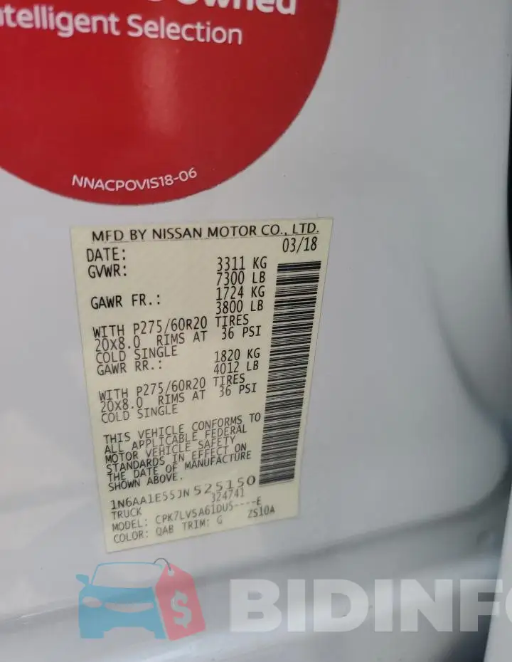 1N6AA1E55JN525150 Photo# 12