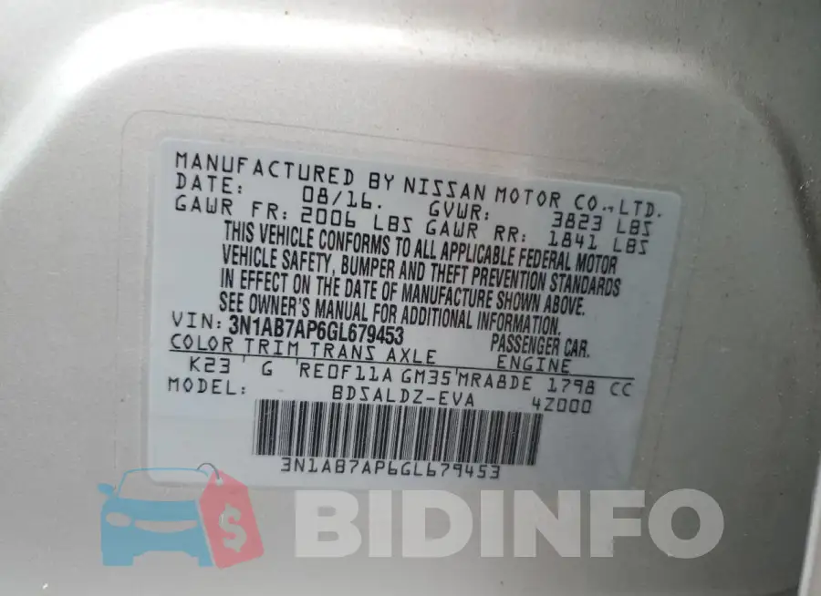 3N1AB7AP6GL679453 Photo# 12