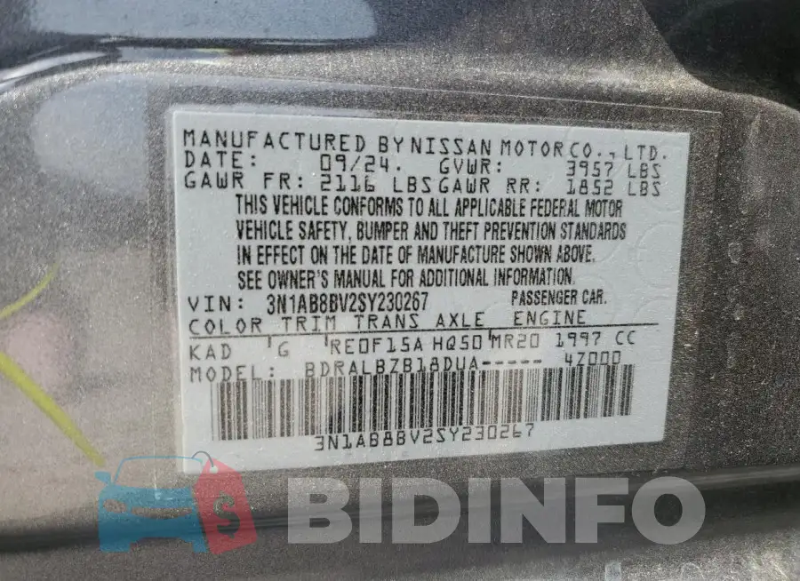 3N1AB8BV2SY230267 Photo# 12