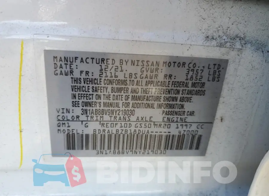 3N1AB8BV9NY219030 Photo# 13
