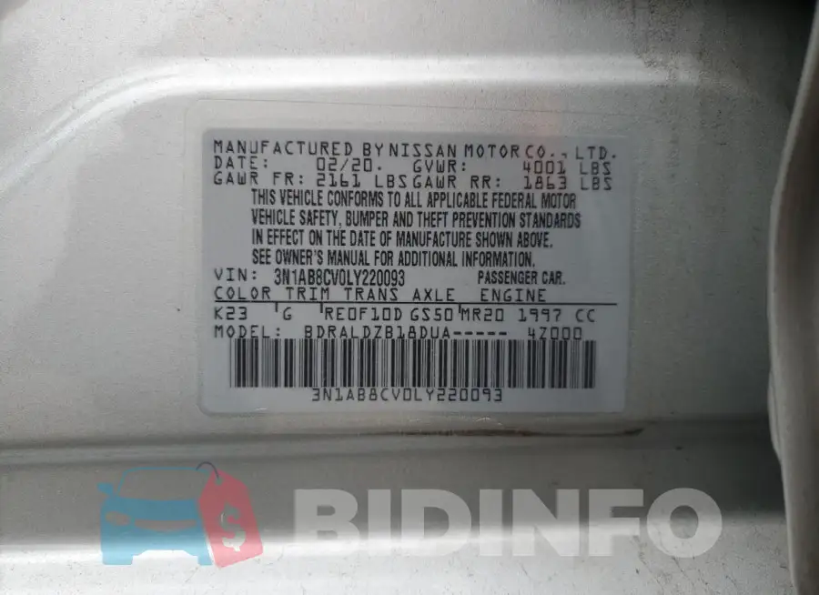 3N1AB8CV0LY220093 Photo# 12