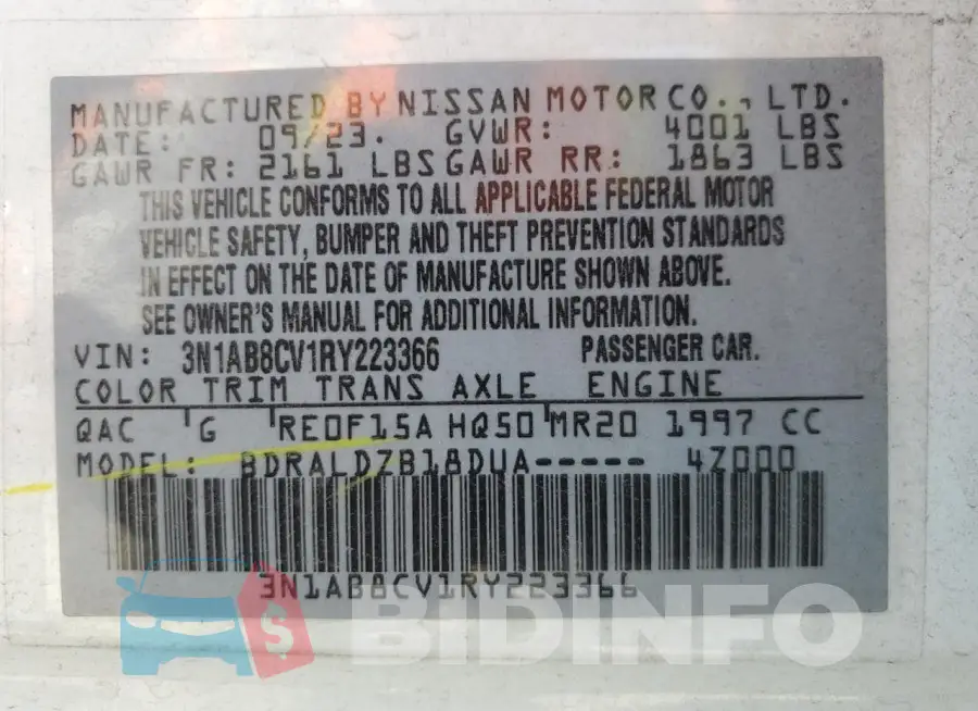 3N1AB8CV1RY223366 Photo# 12