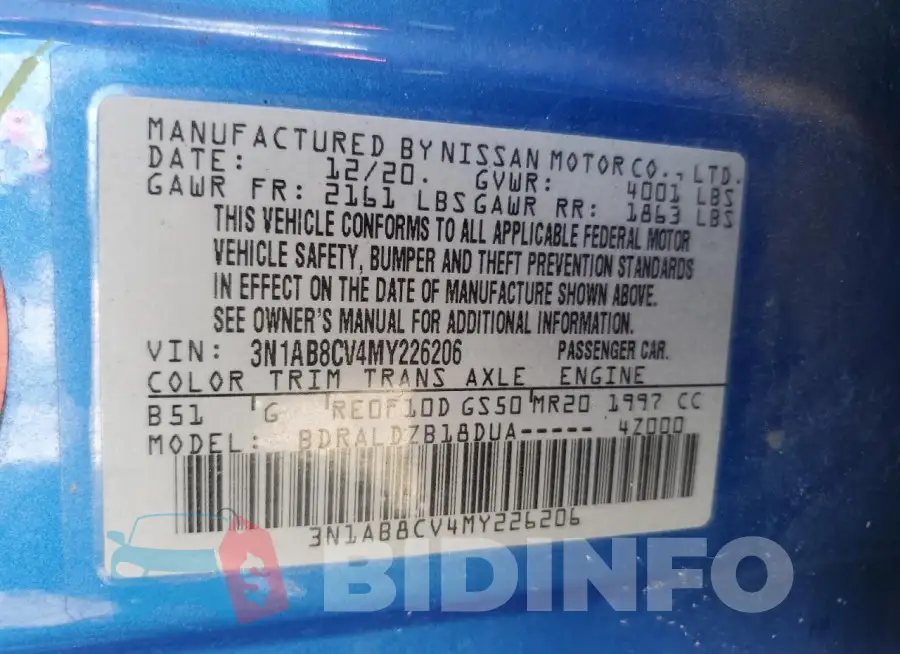 3N1AB8CV4MY226206 Photo# 13