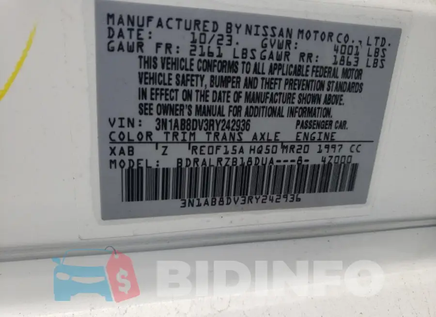 3N1AB8DV3RY242936 Photo# 12