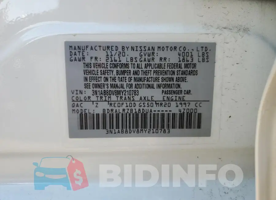 3N1AB8DV8MY210783 Photo# 13