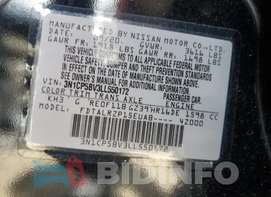 3N1CP5BV3LL550172 Photo# 13