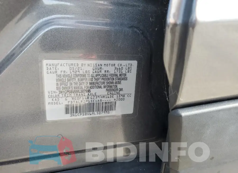 3N1CP5BV6ML507995 Photo# 14