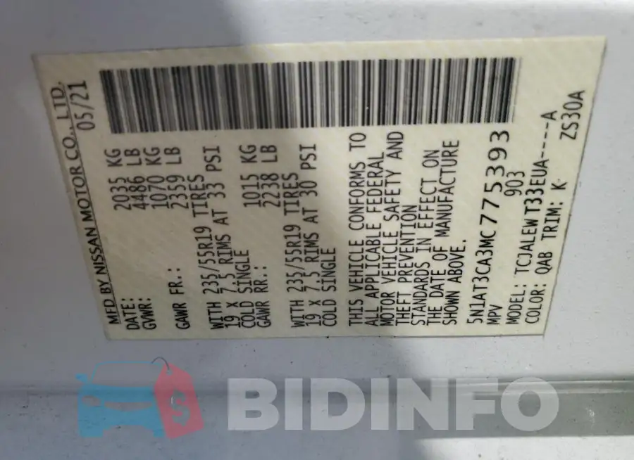 5N1AT3CA3MC775393 Photo# 12