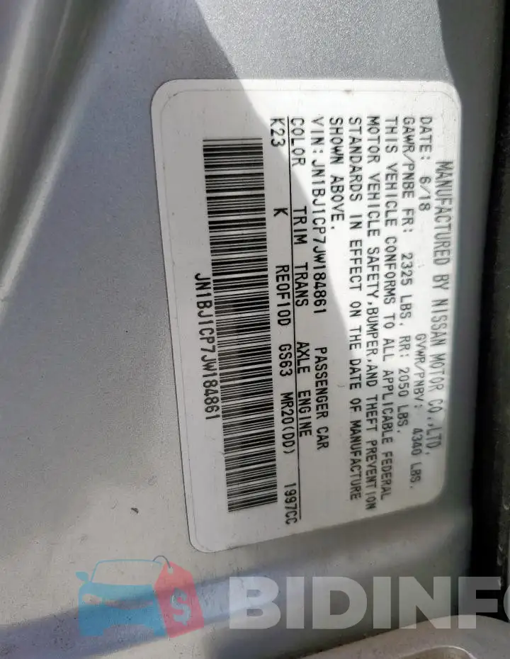 JN1BJ1CP7JW184861 Photo# 14