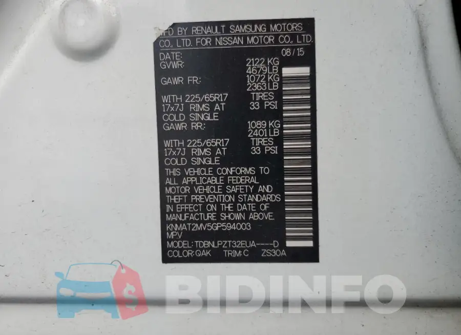 KNMAT2MV5GP594003 Photo# 14
