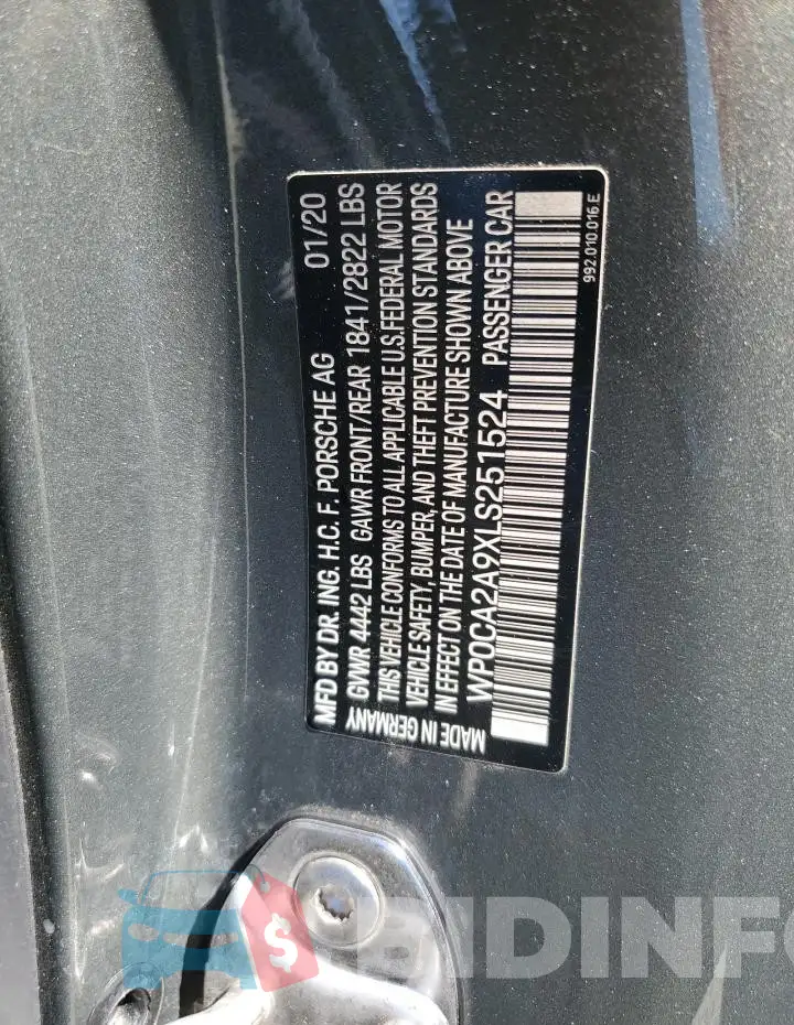 WP0CA2A9XLS251524 Photo# 13