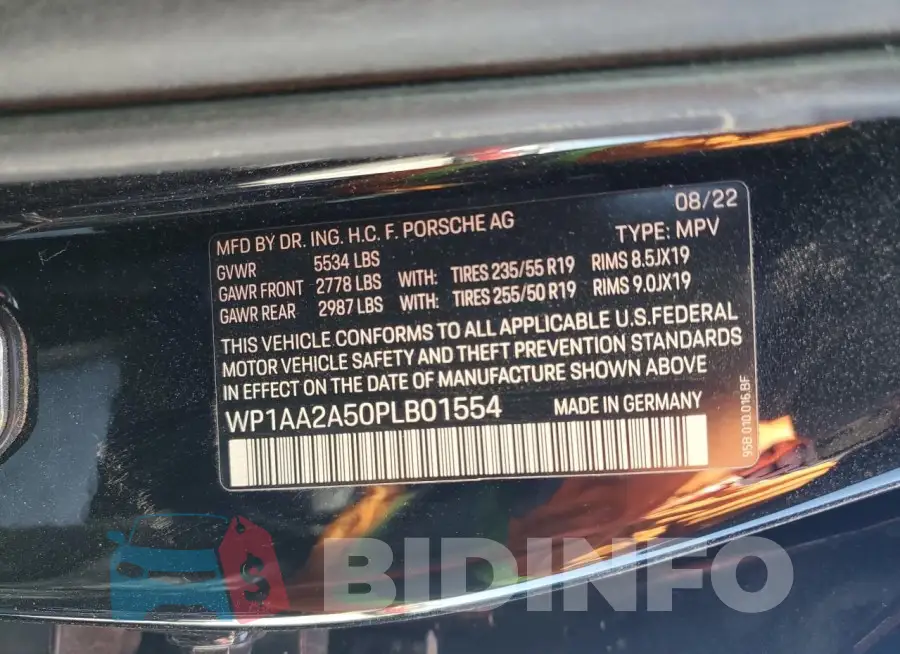 WP1AA2A50PLB01554 Photo# 14