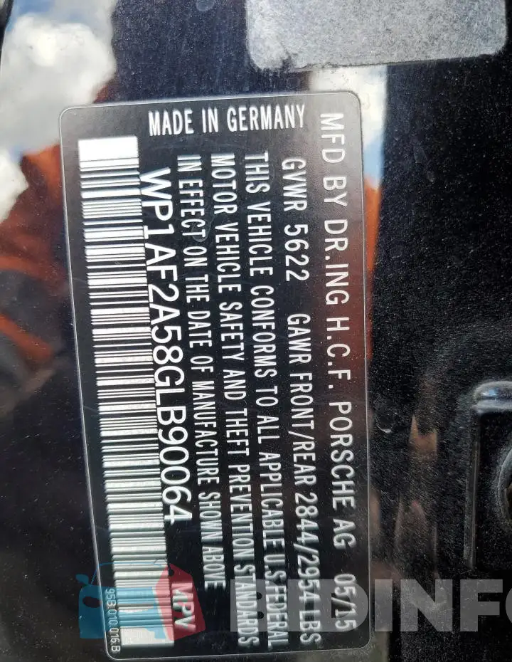 WP1AF2A58GLB90064 Photo# 14