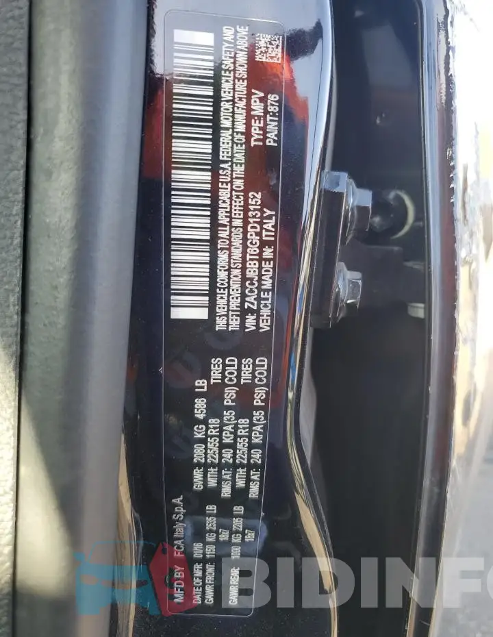 ZACCJBBT6GPD13152 Photo# 12