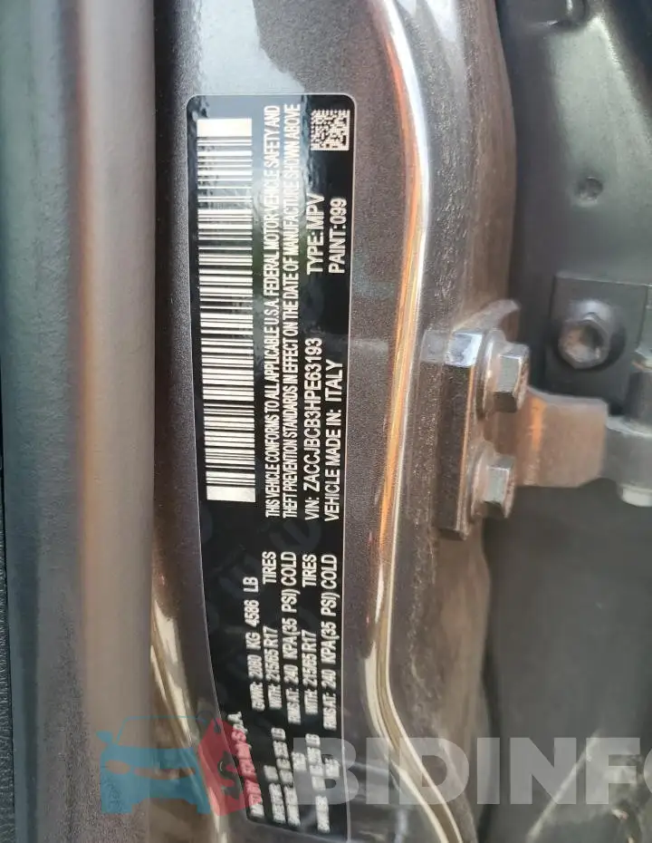 ZACCJBCB3HPE63193 Photo# 13
