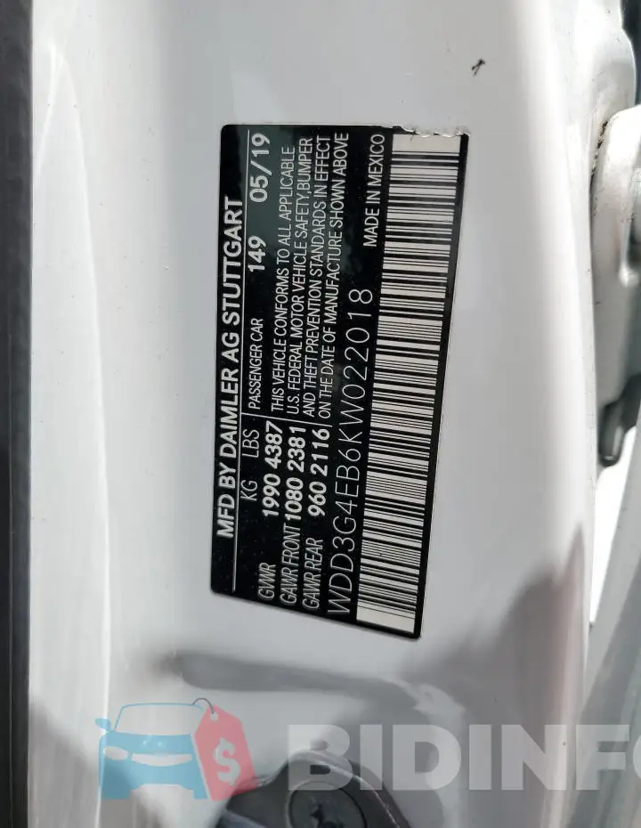 WDD3G4EB6KW022018 Photo# 13
