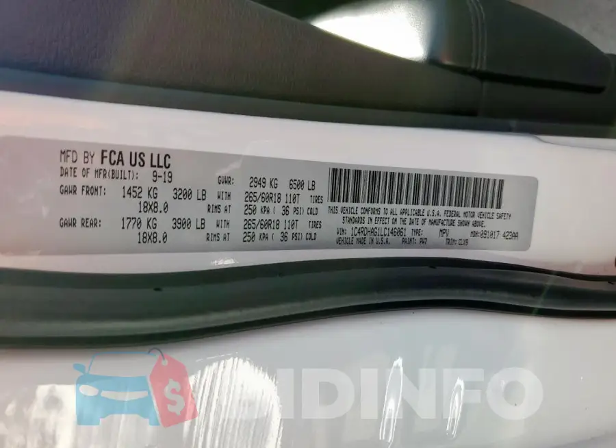 1C4RDHAG1LC146061 Photo# 13