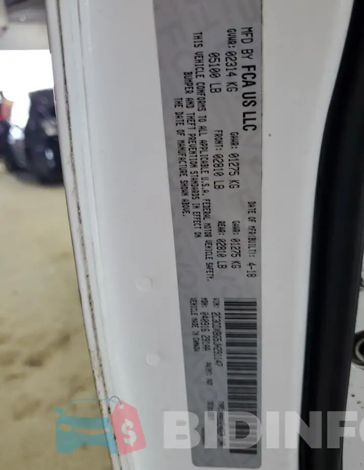2C3CDXBG5JH291147 Photo# 12