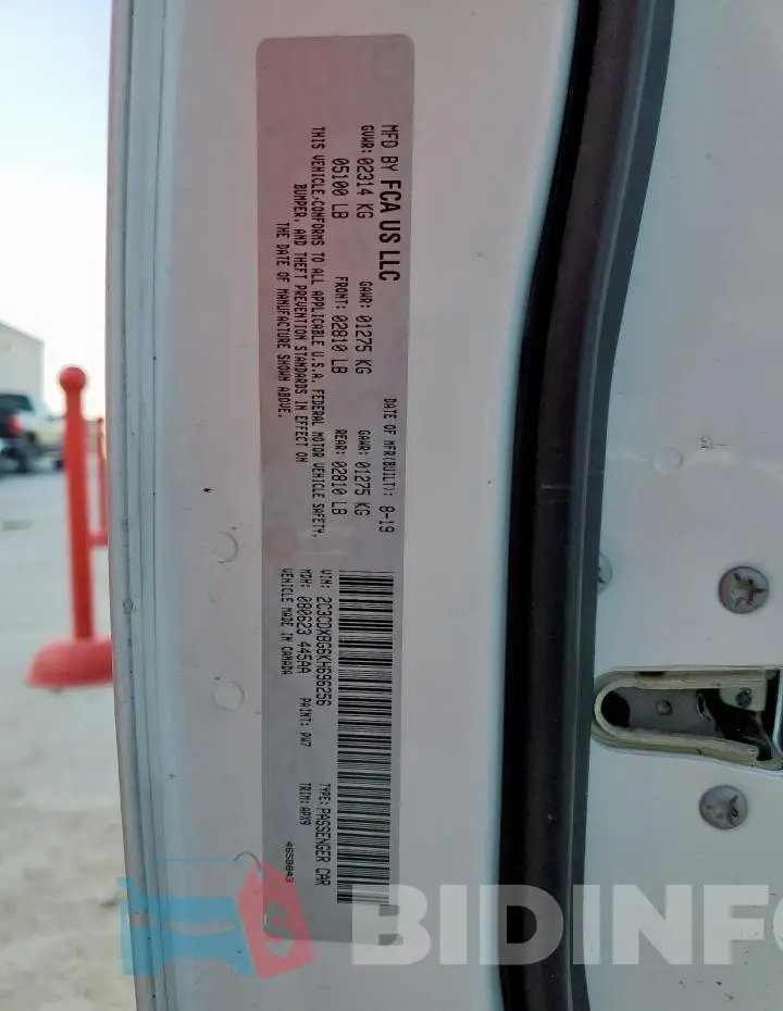 2C3CDXBG6KH696256 Photo# 12