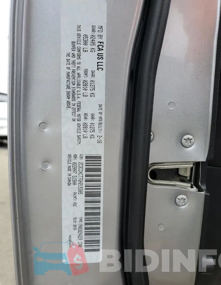 2C3CDXCT7GH215305 Photo# 13