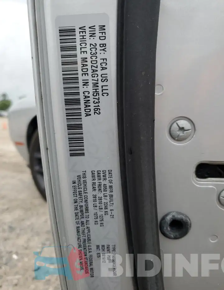 2C3CDZAG7MH573162 Photo# 13