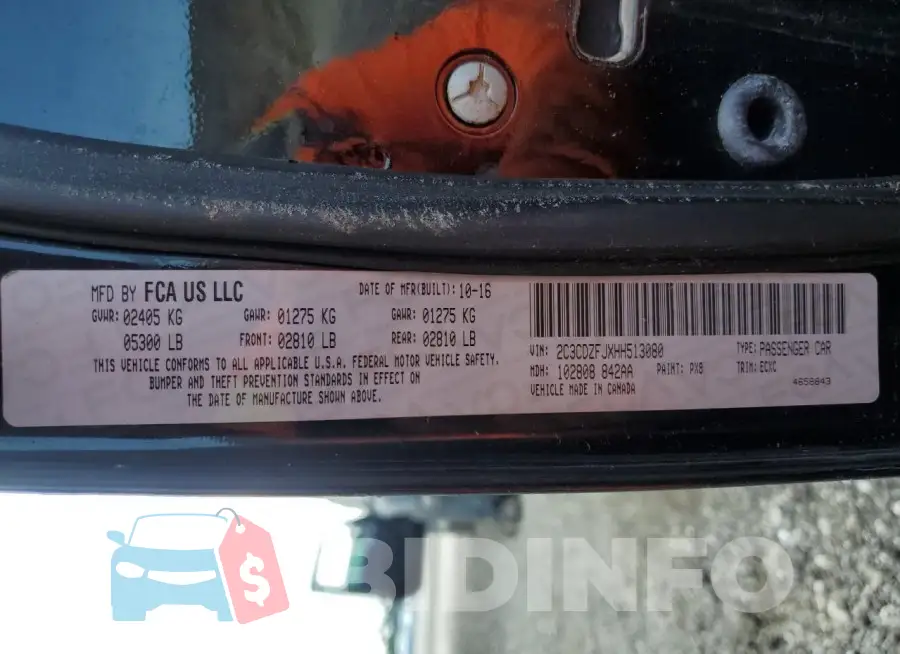 2C3CDZFJXHH513080 Photo# 12