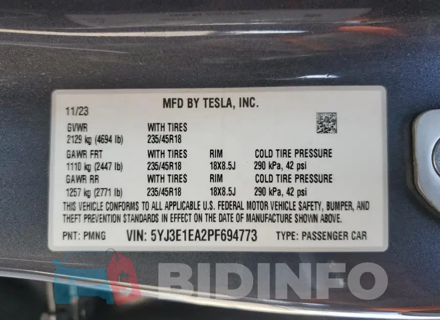 5YJ3E1EA2PF694773 Photo# 13