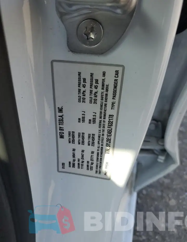 5YJ3E1EA5LF632178 Photo# 12