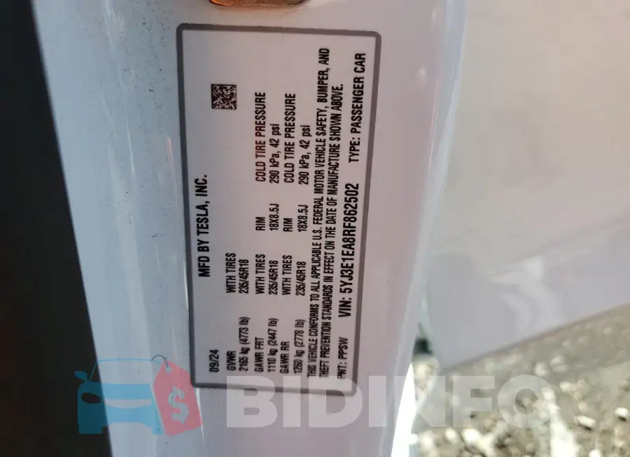 5YJ3E1EA8RF862502 Photo# 12