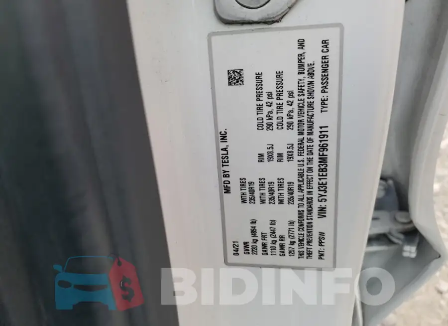 5YJ3E1EB3MF961911 Photo# 12