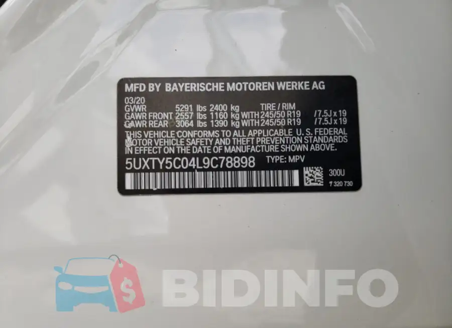 5UXTY5C04L9C78898 Photo# 13
